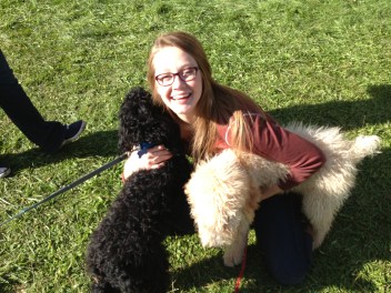 Trudy enjoys some puppy love